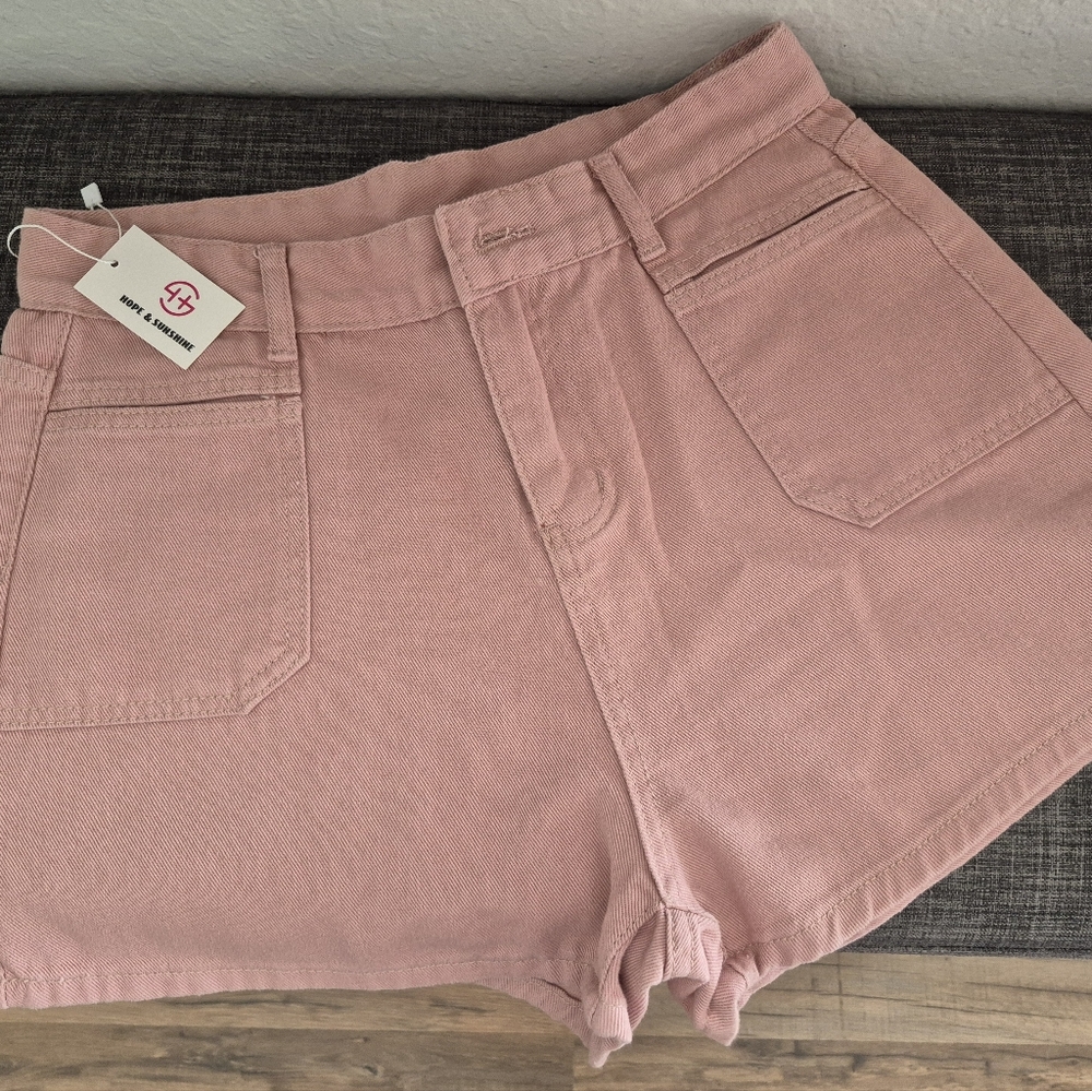 BP-Pink High-Rise Denim Shorts. NWT!